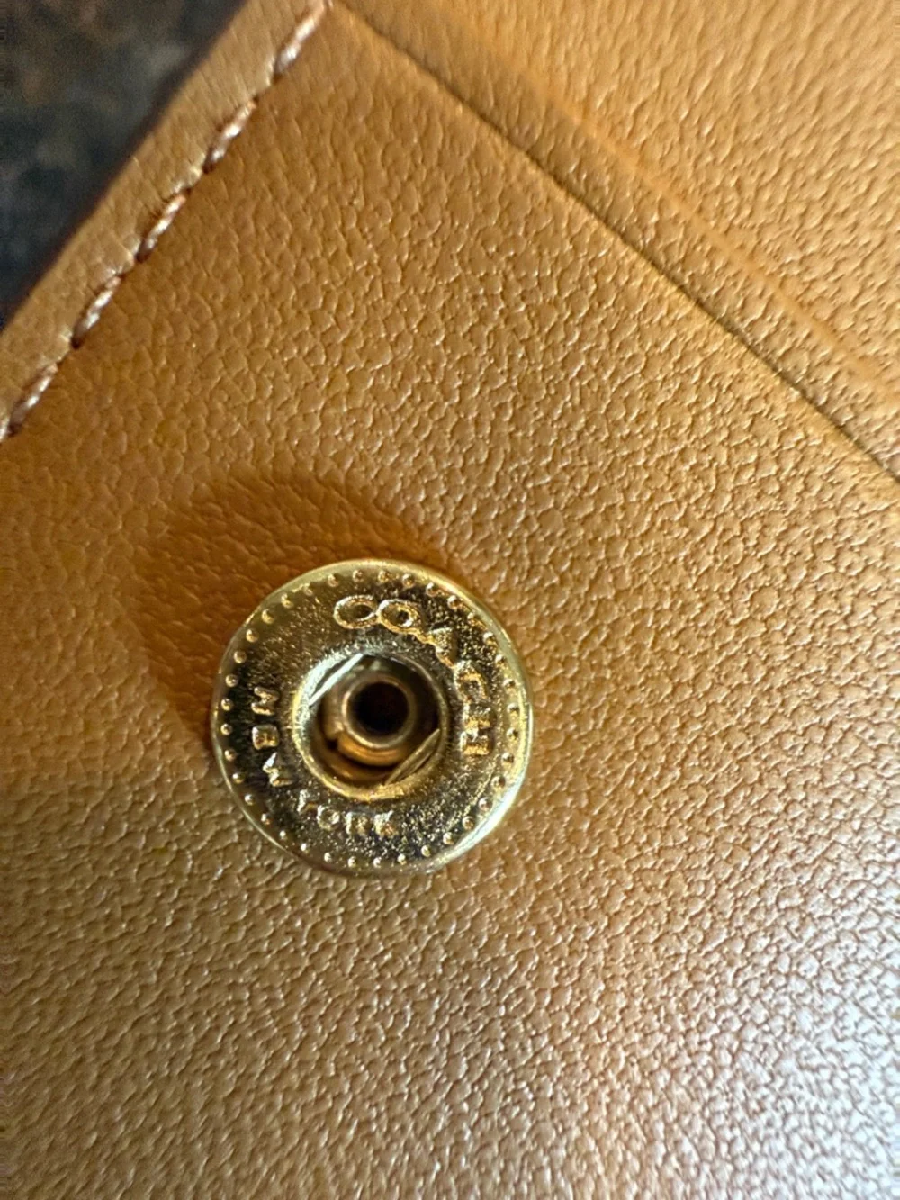 Coach Beige Signature Canvas Continental Wallet with Playful Cat Print - Picture 13 of 16